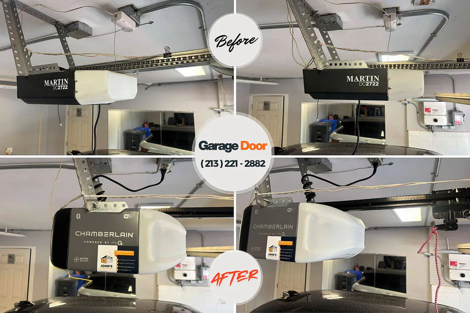 Before and after: garage door repair Ukiah, CA